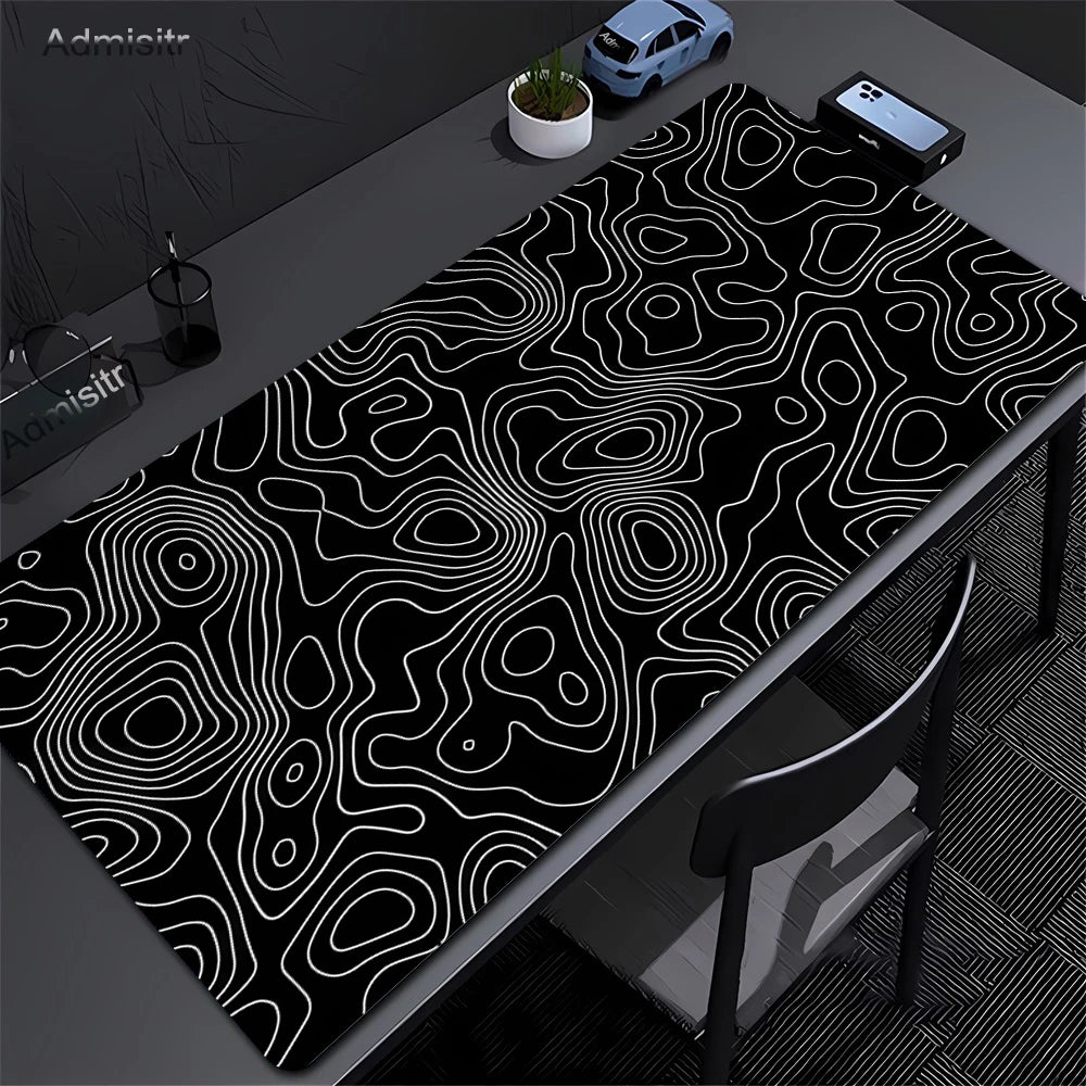 Topographic Desk Mat (Blackout Edition)