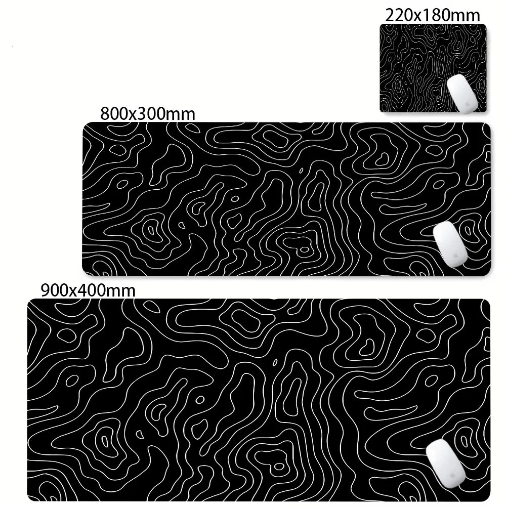 Topographic Desk Mat (Blackout Edition)