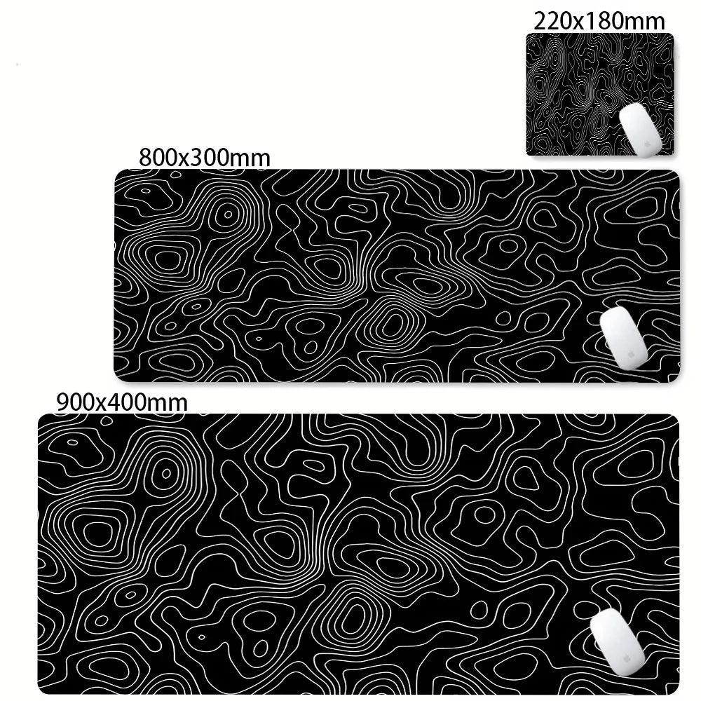Topographic Desk Mat (Blackout Edition)