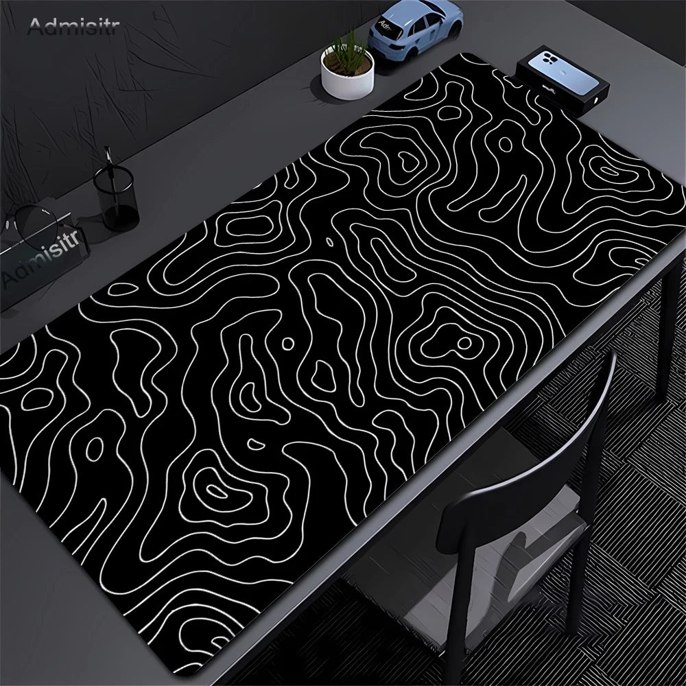 Topographic Desk Mat (Blackout Edition)