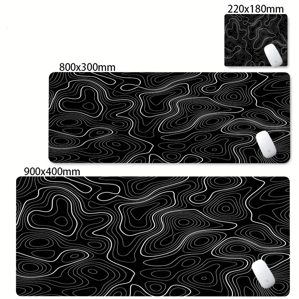 Topographic Desk Mat (Blackout Edition)